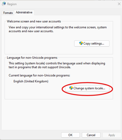 WindowsChangeSystemLocale